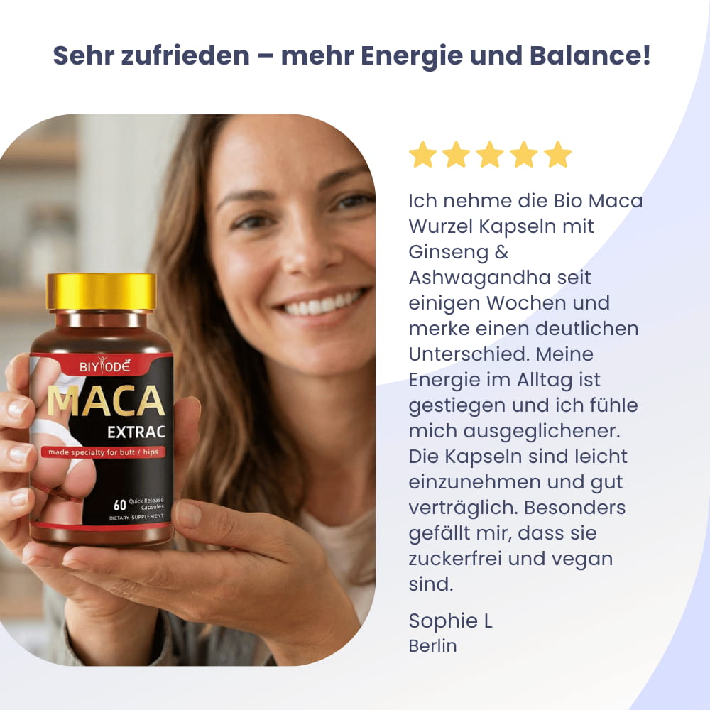 Organic Maca Root Capsules with Ginseng & Ashwagandha