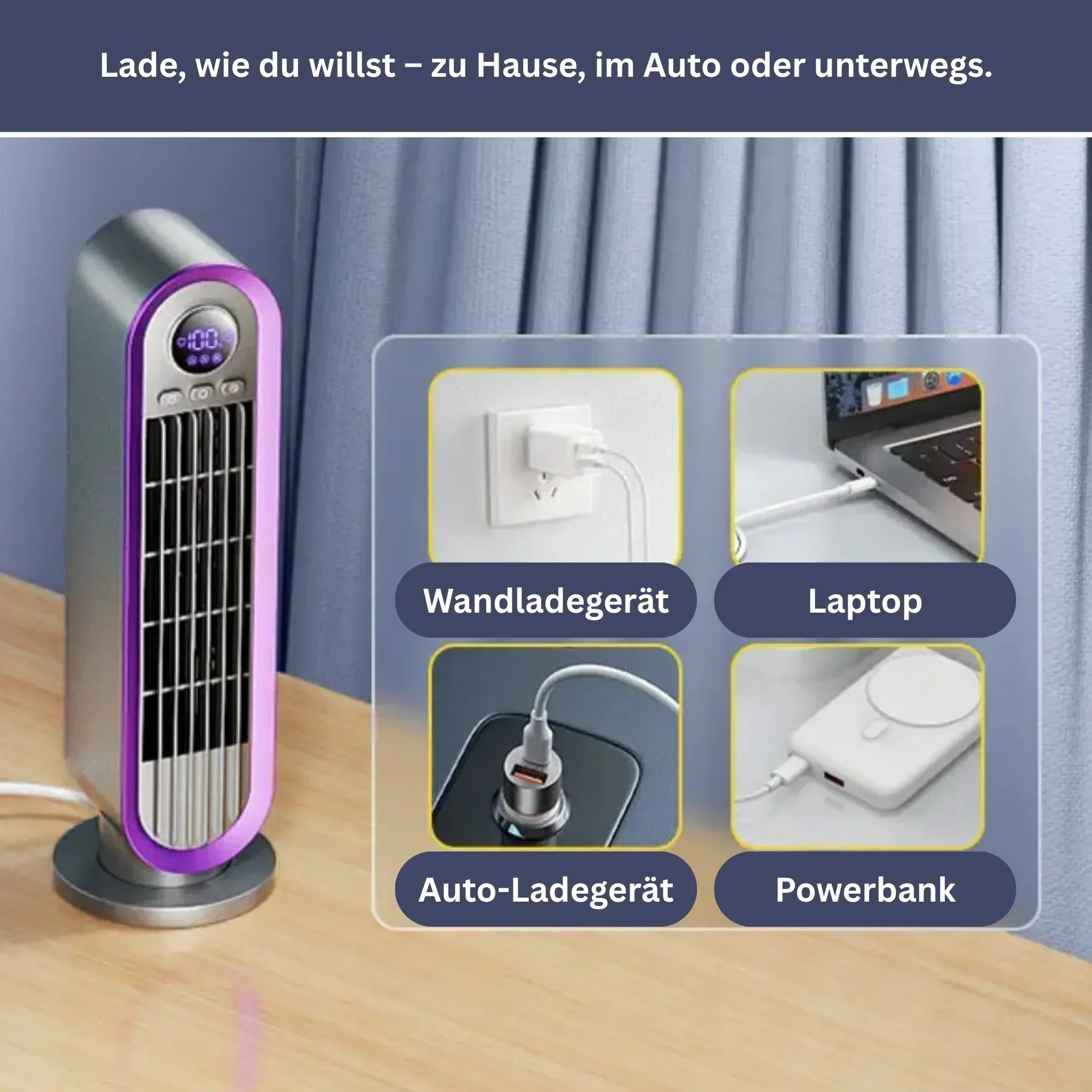 Bladeless Table Fan for Office & Home