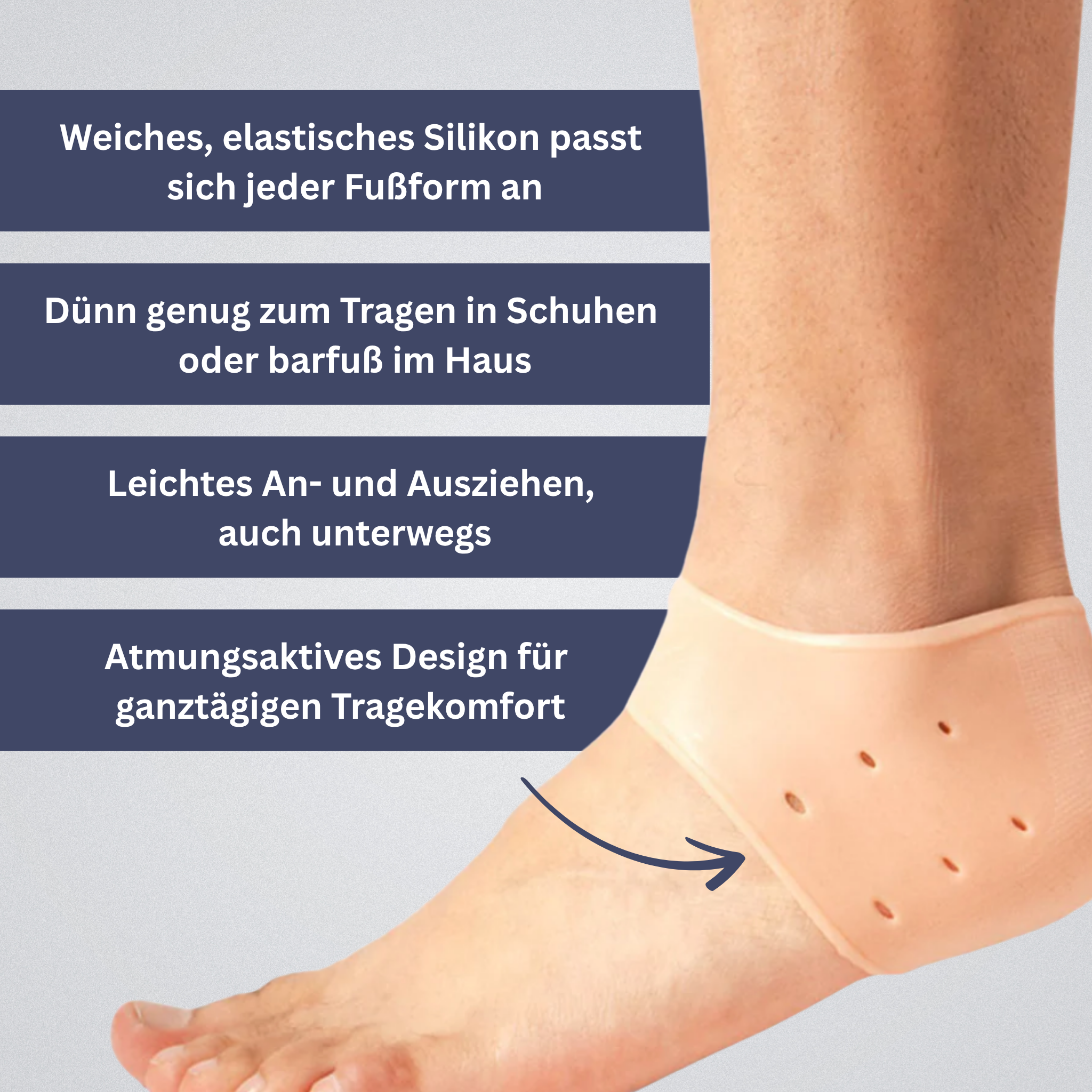 SilkProtect Reusable Silicone Heel Socks